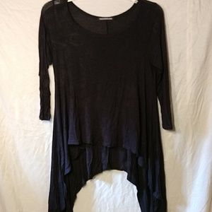 Black asymmetrical 3/4 sleeve top